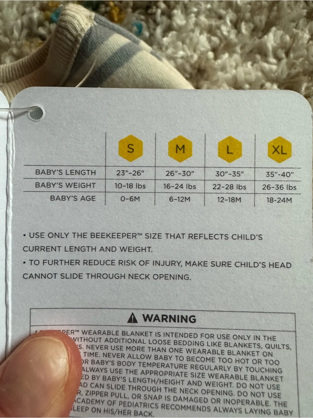 Burt's Bees Cream & Gray Striped Baby Sleep Sack